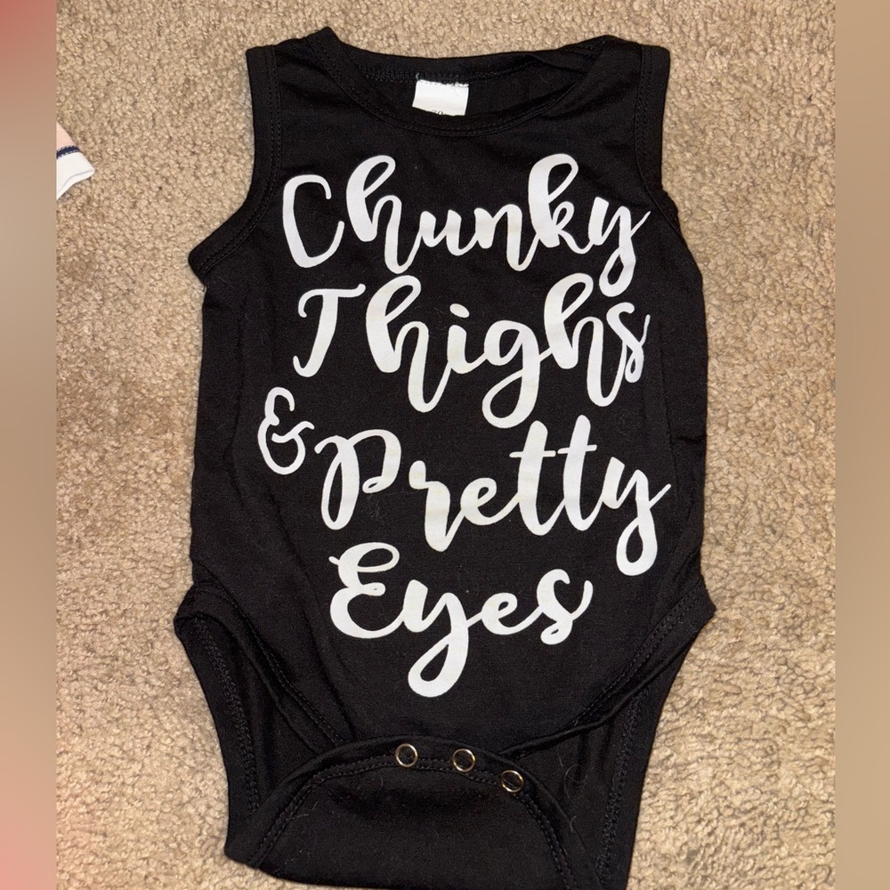 Black tank top onesie, size 6-9m